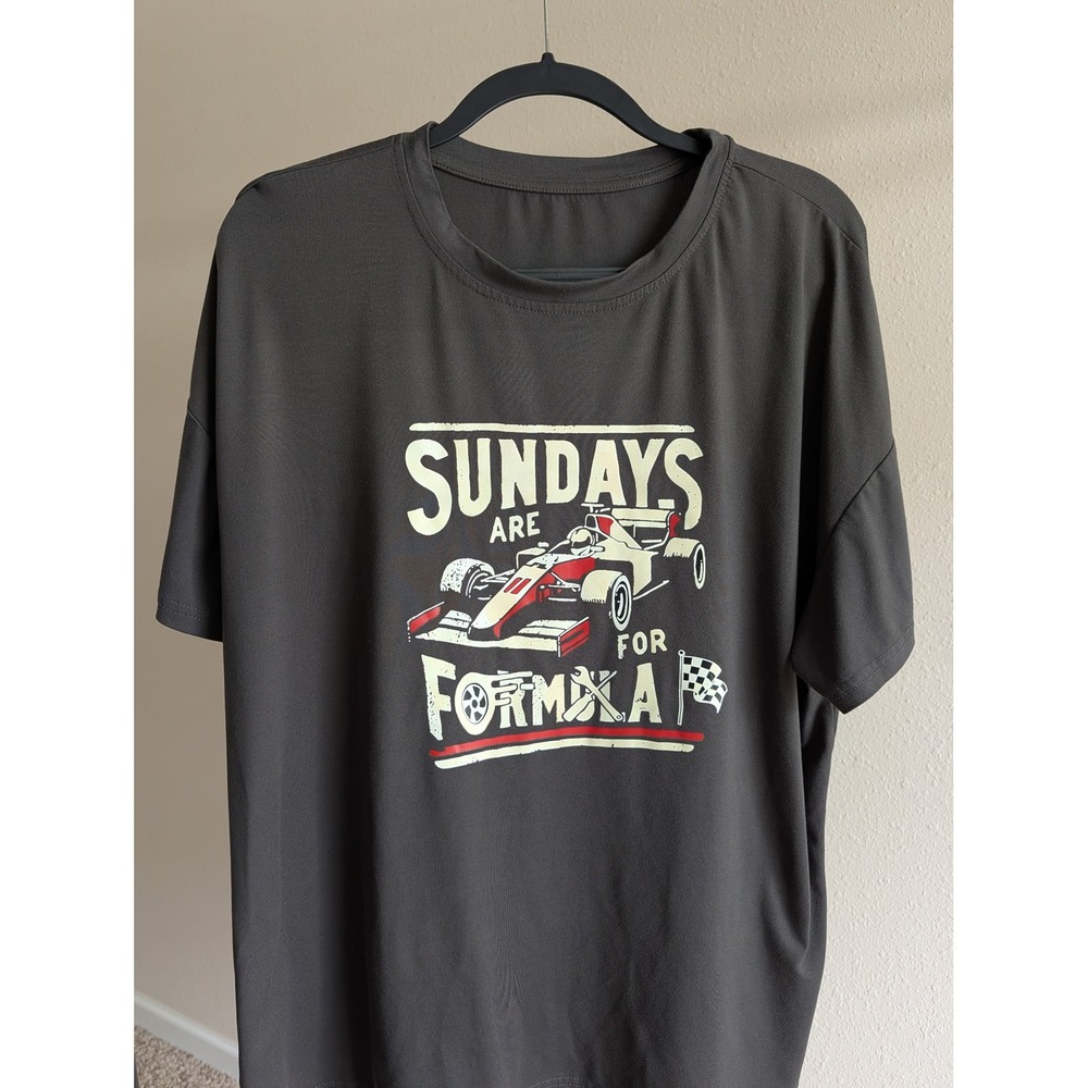 Sundays Are For Formula 1 Racing Graphic Tee Charcoal Grey Large